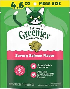 Greenies Feline Natural Dental Cat Treats, Savory Salmon Flavor, 4.6 oz product photo